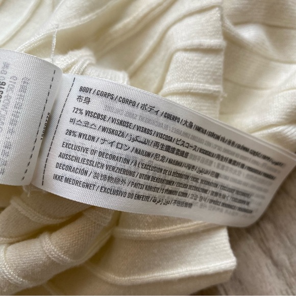 Abercrombie ivory cropped ribbed buttoned long sleeve cardigan top size XS - Picture 4 of 8